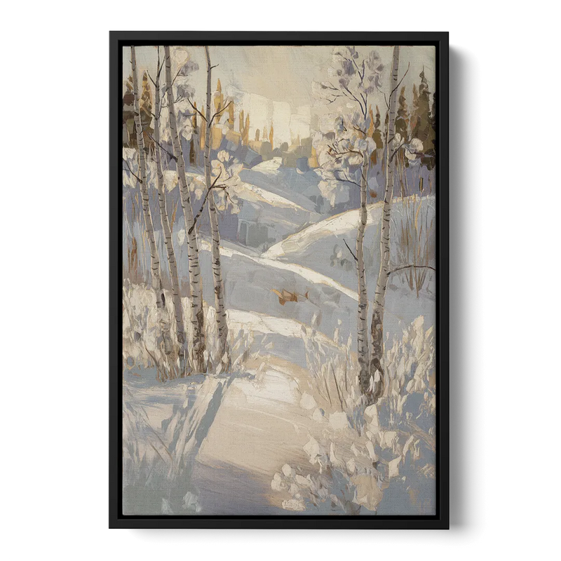 Aspen Winter Wonderland Front - Black Canvas Wall Art