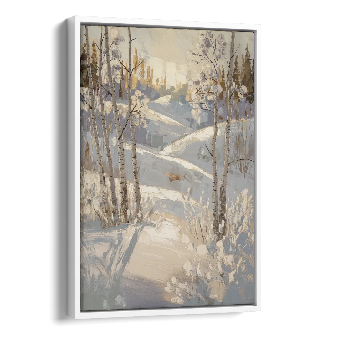 Aspen Winter Wonderland Side - White Canvas Wall Art