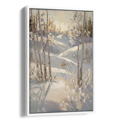 Aspen Winter Wonderland Side - White Canvas Wall Art