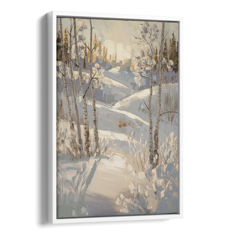 Aspen Winter Wonderland Side - White Canvas Wall Art