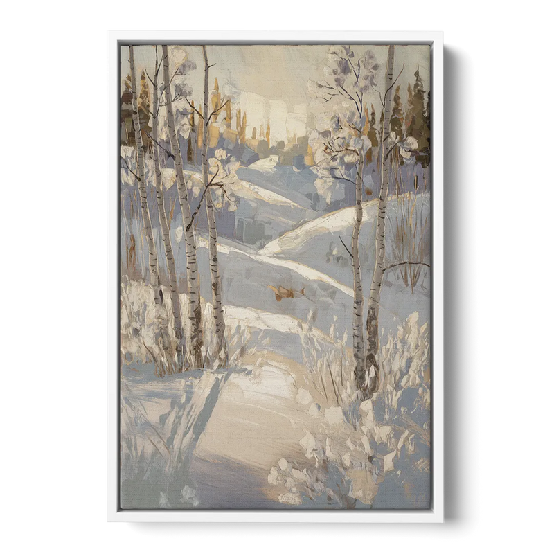 Aspen Winter Wonderland Front - White Canvas Wall Art