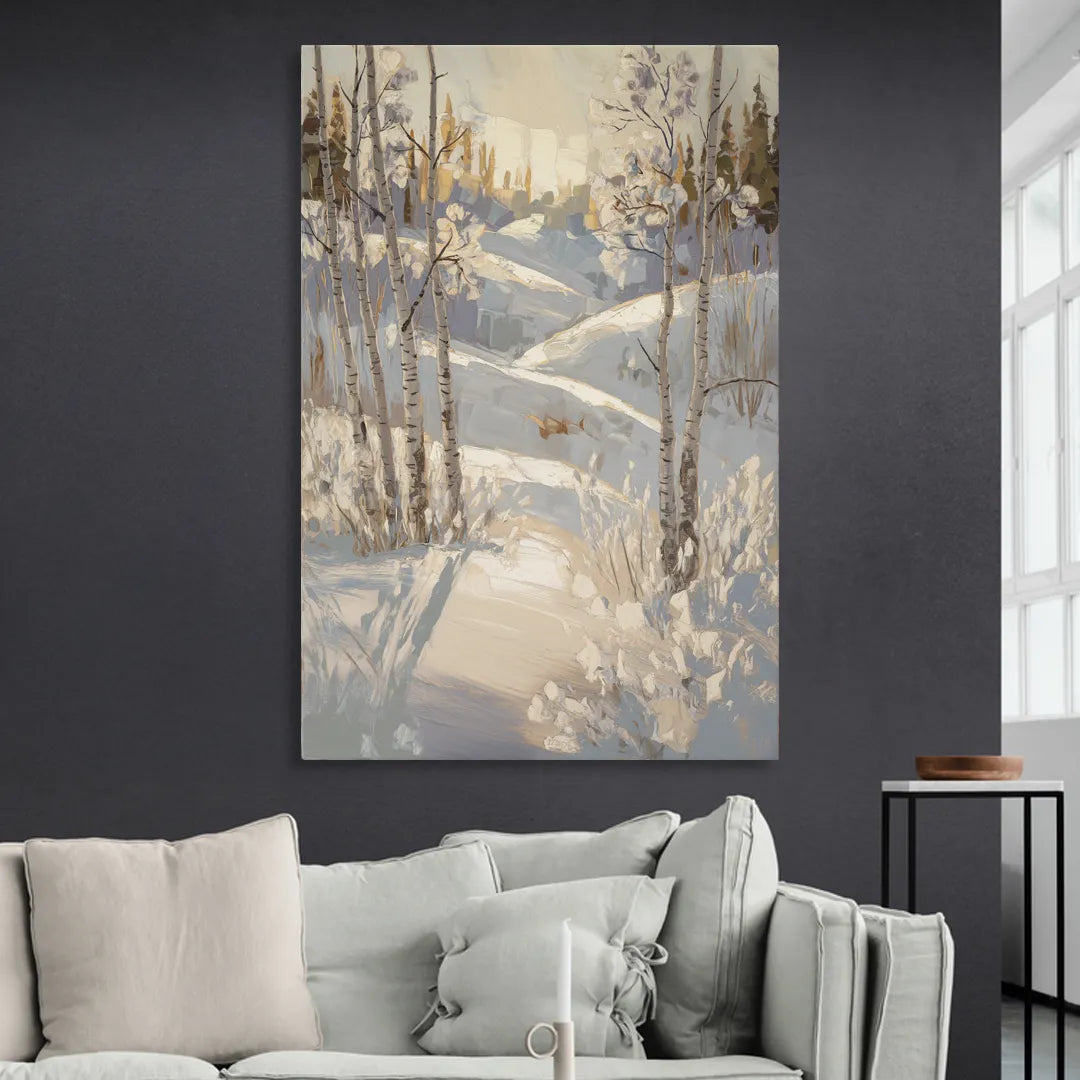 Aspen Winter Wonderland Living Room - Canvas Wall Art