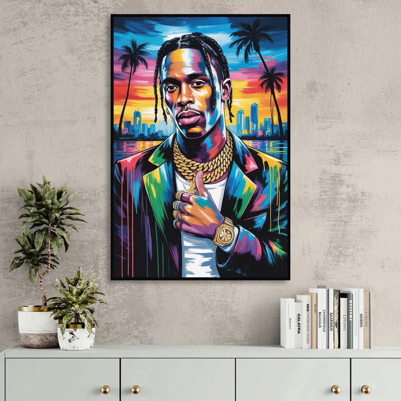 Astro Vision 2.0 Living Room - Black Canvas Wall Art