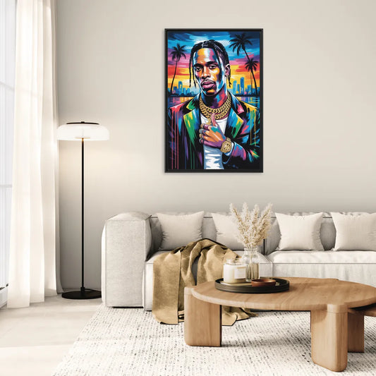 Astro Vision 2.0 - Living Room Black Frame Canvas