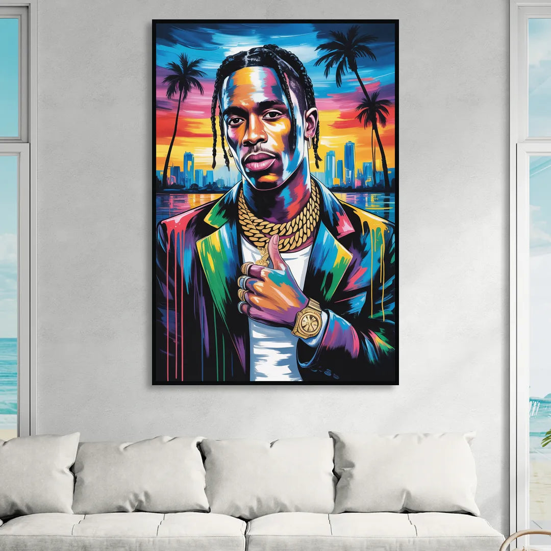 Astro Vision 2.0 Sitting Room - Black Canvas Wall Art