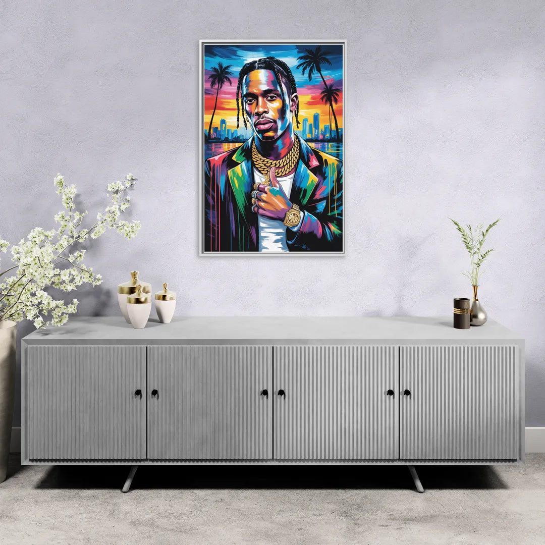 Astro Vision 2.0 - Living Room White Frame Canvas