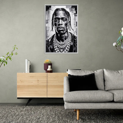 Astro Vision - Living Room White Frame Canvas
