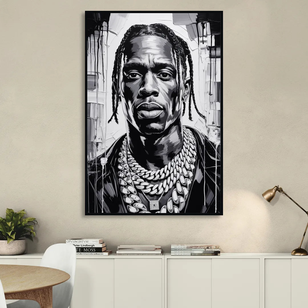 Astro Vision Sitting Room - Black Canvas Wall Art