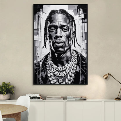 Astro Vision Sitting Room - Black Canvas Wall Art