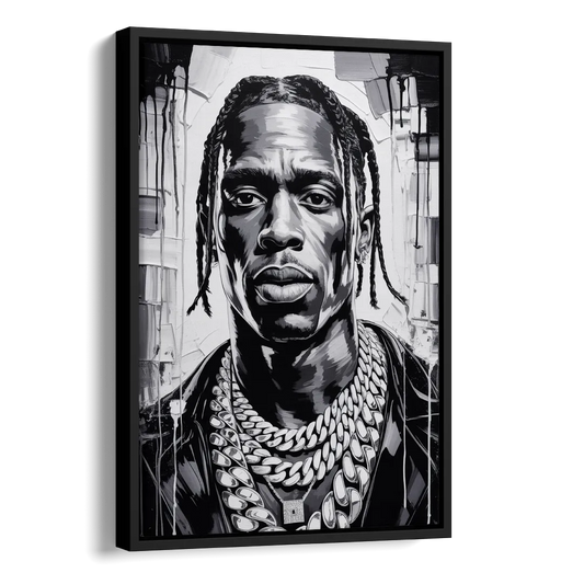 Astro Vision Side - Black Canvas Wall Art