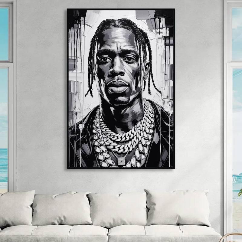 Astro Vision Living Room - Black Canvas Wall Art