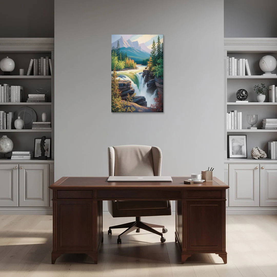 Athabasca Falls Majesty - Canvas Wall Art - Office - 24x36