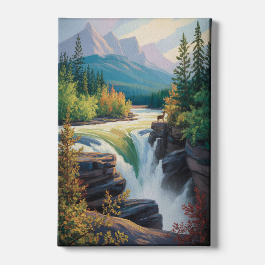 Athabasca Falls Majesty - Canvas Wall Art