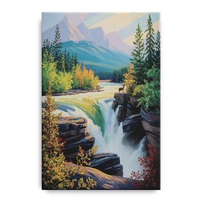 Athabasca Falls Majesty Front - Canvas Wall Art