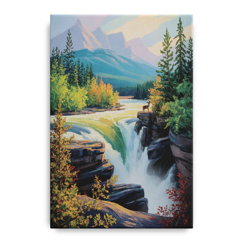 Athabasca Falls Majesty Front - Canvas Wall Art
