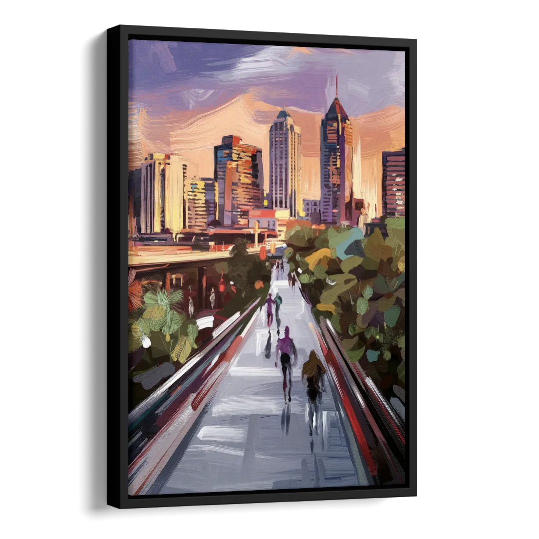 Atlanta Beltline Artwork Side - Black Canvas Wall Art