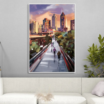Atlanta Beltline Artwork Sitting Room - White Canvas Wall Art