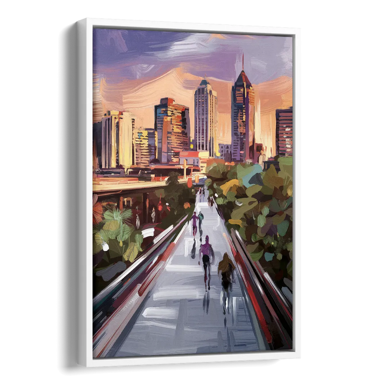 Atlanta Beltline Artwork Side - White Canvas Wall Art