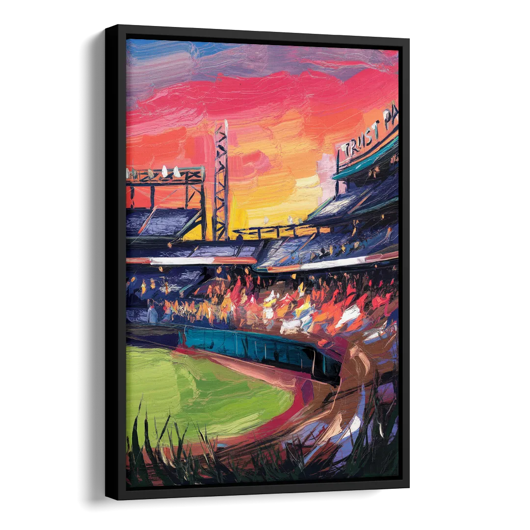 Atlanta Braves Photography Print Side - Black Canvas Wall Art