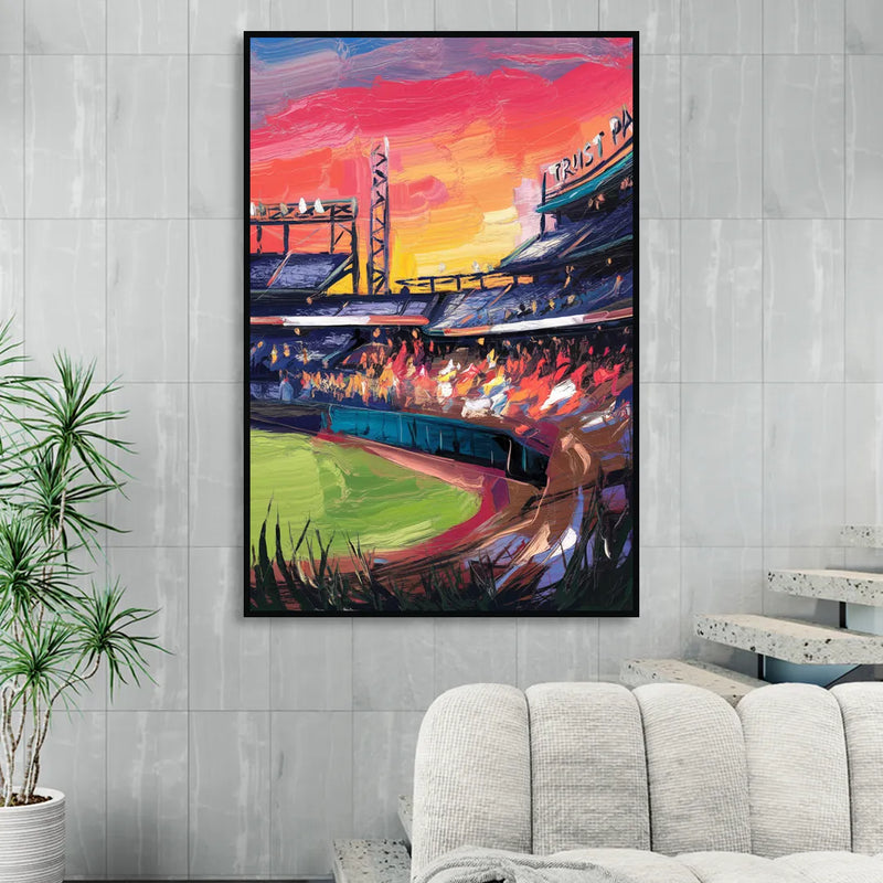 Atlanta Braves Photography Print Living Room - Black Canvas Wall Art