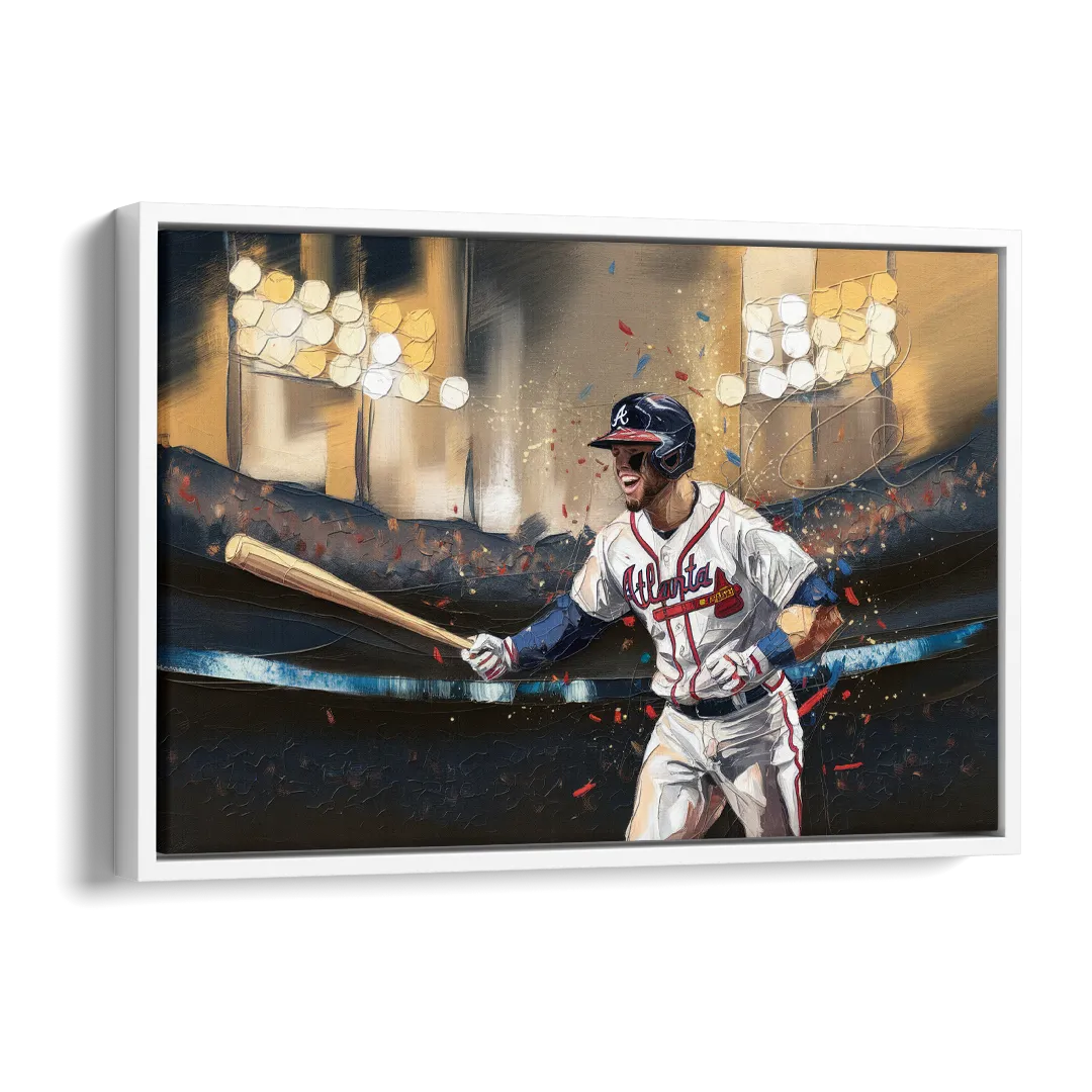 Atlanta Braves World Series Celebration Side - White Canvas Wall Art