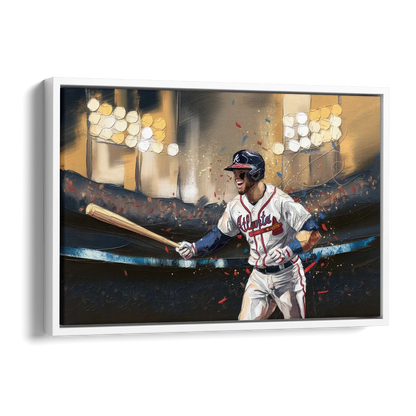 Atlanta Braves World Series Celebration Side - White Canvas Wall Art