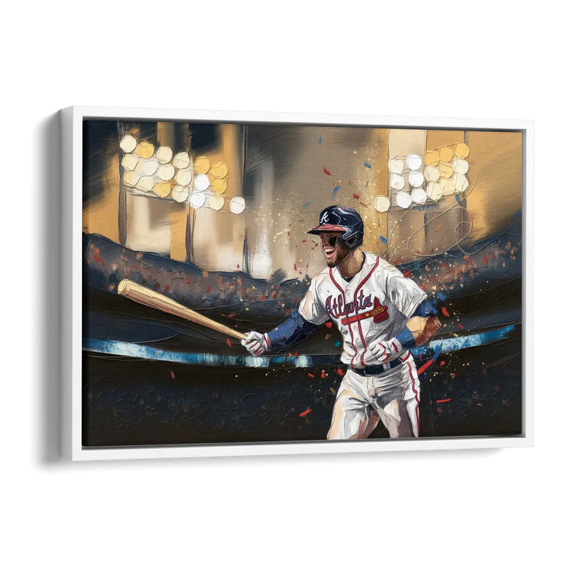 Atlanta Braves World Series Celebration Side - White Canvas Wall Art