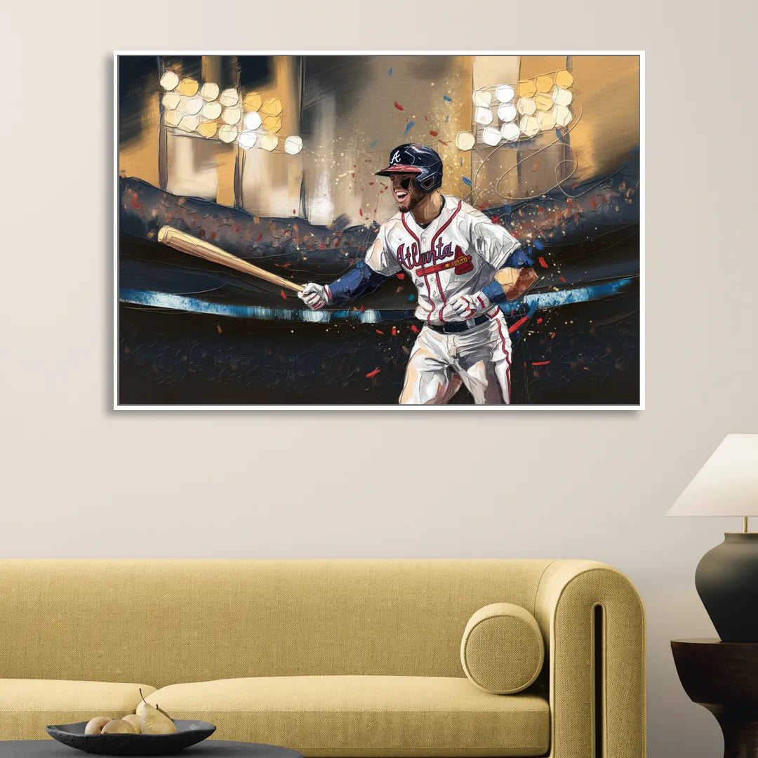 Atlanta Braves World Series Celebration Sitting Room - White Canvas Wall Art
