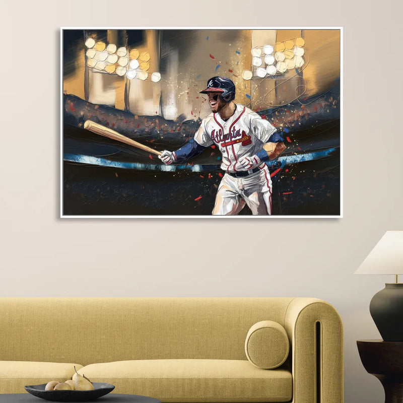 Atlanta Braves World Series Celebration Sitting Room - White Canvas Wall Art