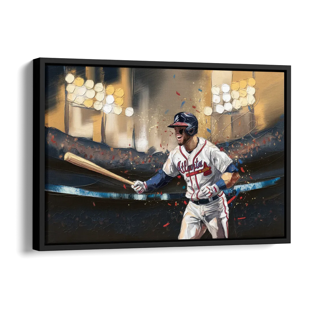Atlanta Braves World Series Celebration Side - Black Canvas Wall Art