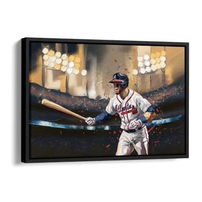 Atlanta Braves World Series Celebration Side - Black Canvas Wall Art
