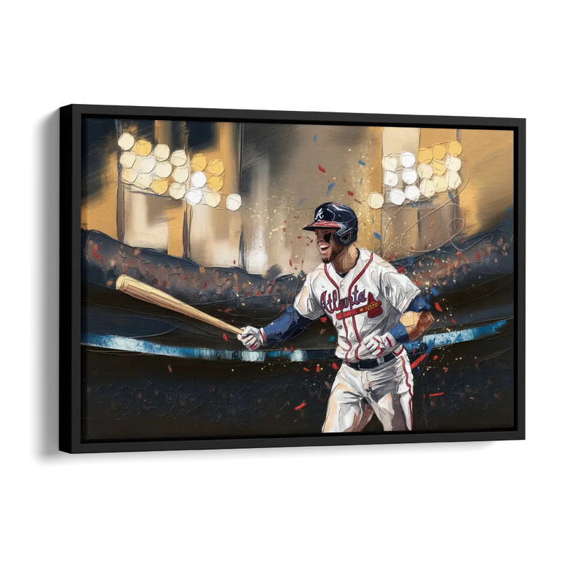 Atlanta Braves World Series Celebration Side - Black Canvas Wall Art