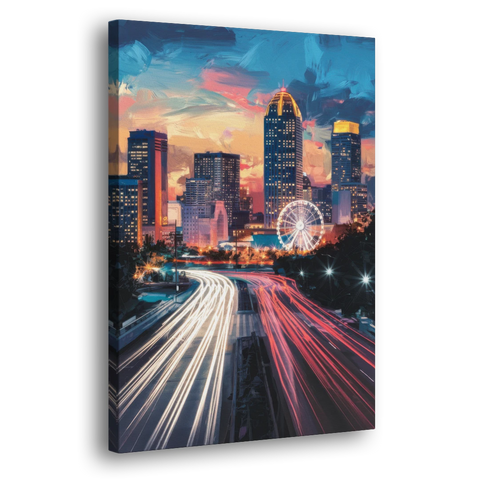 Atlanta Downtown Landmarks - Canvas Wall Art - Side