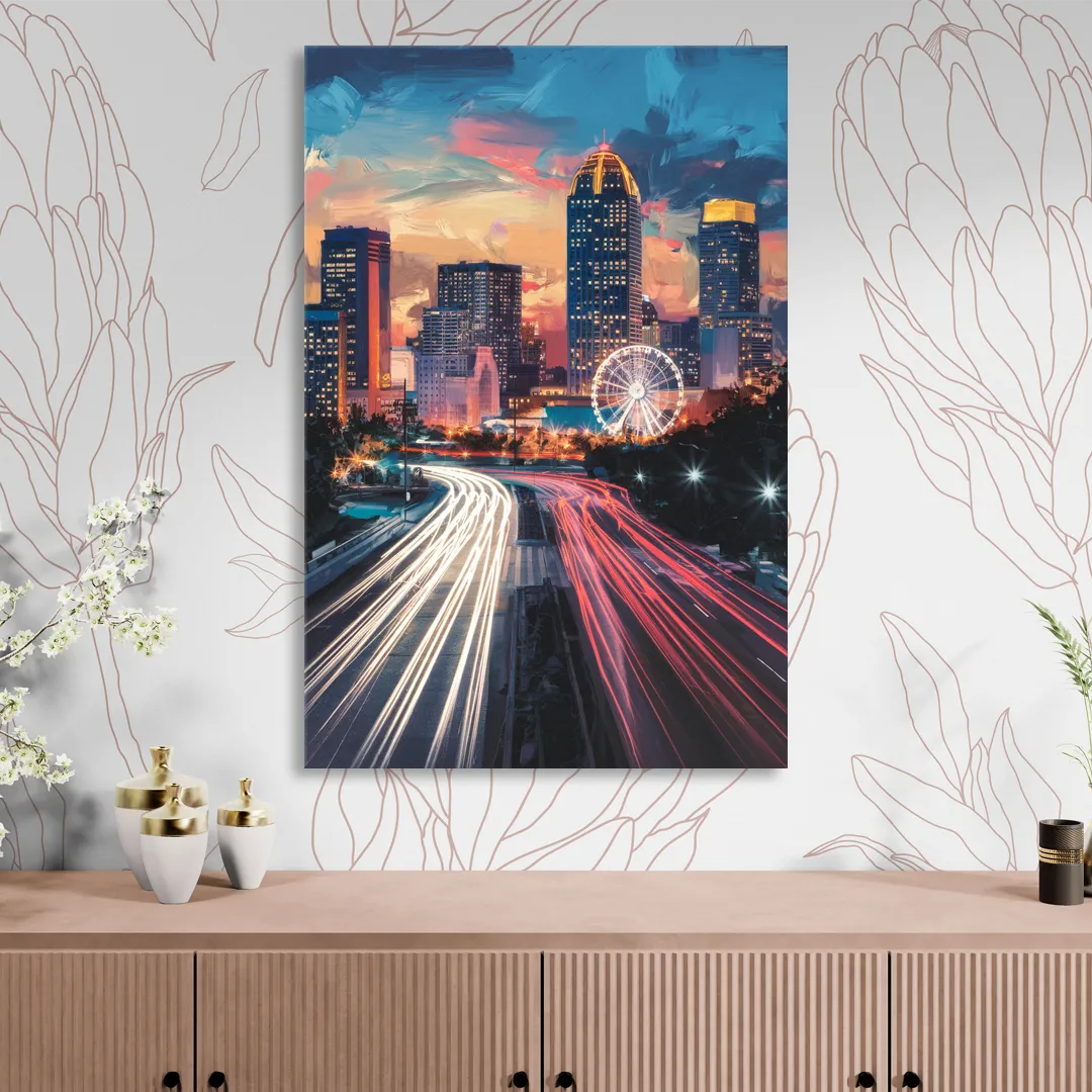 Atlanta Downtown Landmarks Sitting Room - Canvas Wall Art