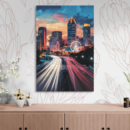 Atlanta Downtown Landmarks Sitting Room - Canvas Wall Art