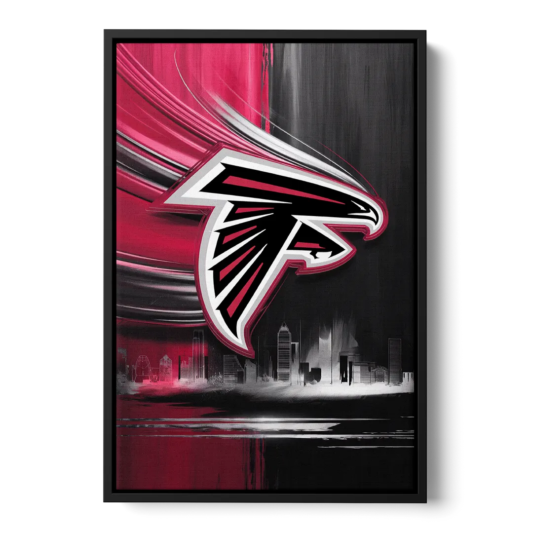 Atlanta Falcons Fans Tribute Front - Black Canvas Wall Art