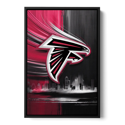 Atlanta Falcons Fans Tribute Front - Black Canvas Wall Art