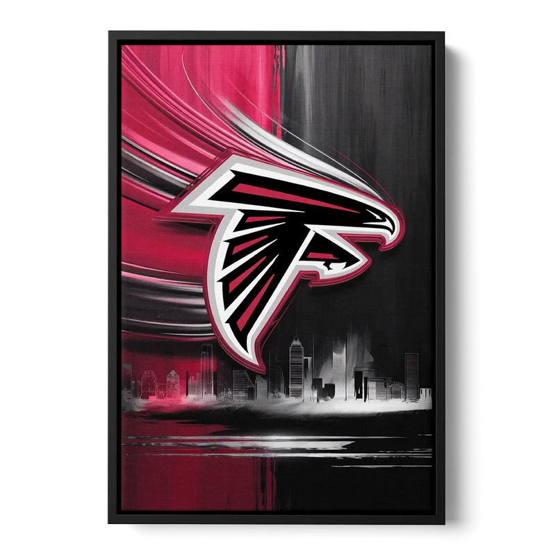 Atlanta Falcons Fans Tribute Front - Black Canvas Wall Art