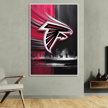 Atlanta Falcons Fans Tribute Living Room - White Canvas Wall Art