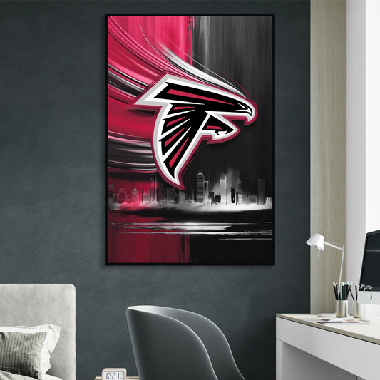 Atlanta Falcons Fans Tribute Living Room - Black Canvas Wall Art