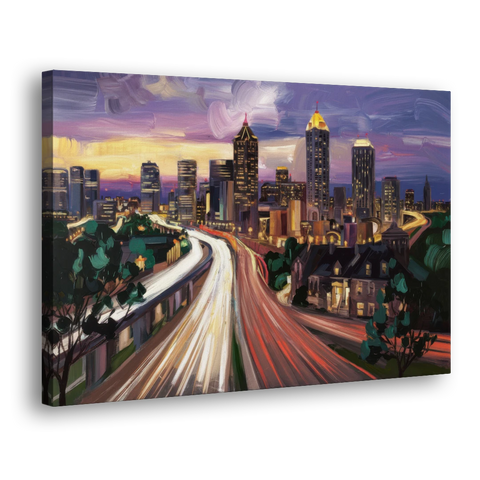 Atlanta Historic Neighborhoods - Canvas Wall Art - Side