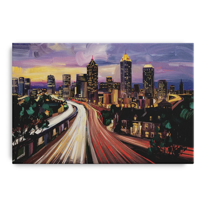 Atlanta Historic Neighborhoods Front - Canvas Wall Art