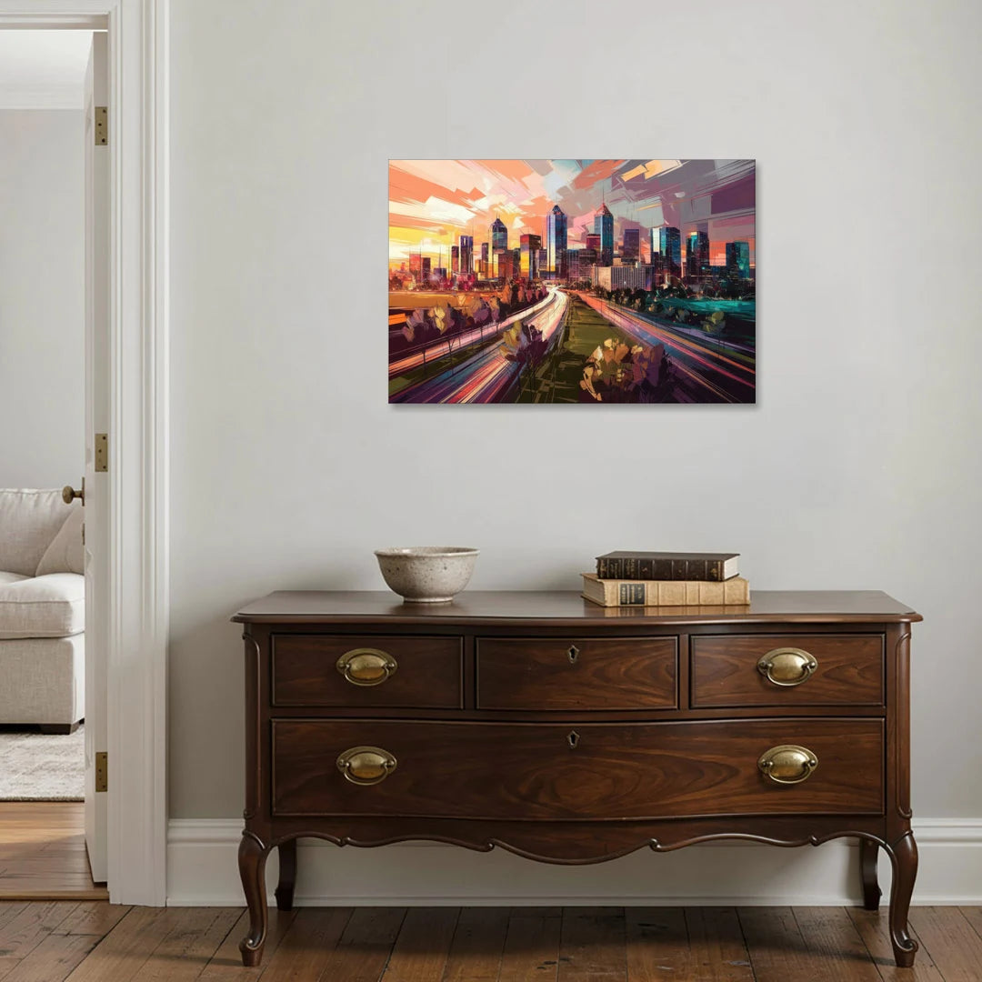 Atlanta Midtown Skyline - Canvas Wall Art - Coffee Table - 36x24