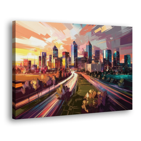 Atlanta Midtown Skyline - Canvas Wall Art - Side