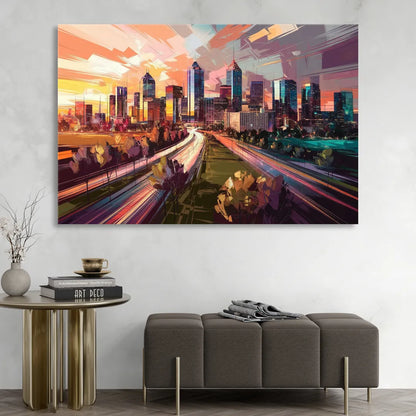 Atlanta Midtown Skyline Sitting Room - Canvas Wall Art