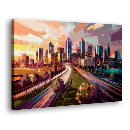 Atlanta Midtown Skyline Side - Canvas Wall Art