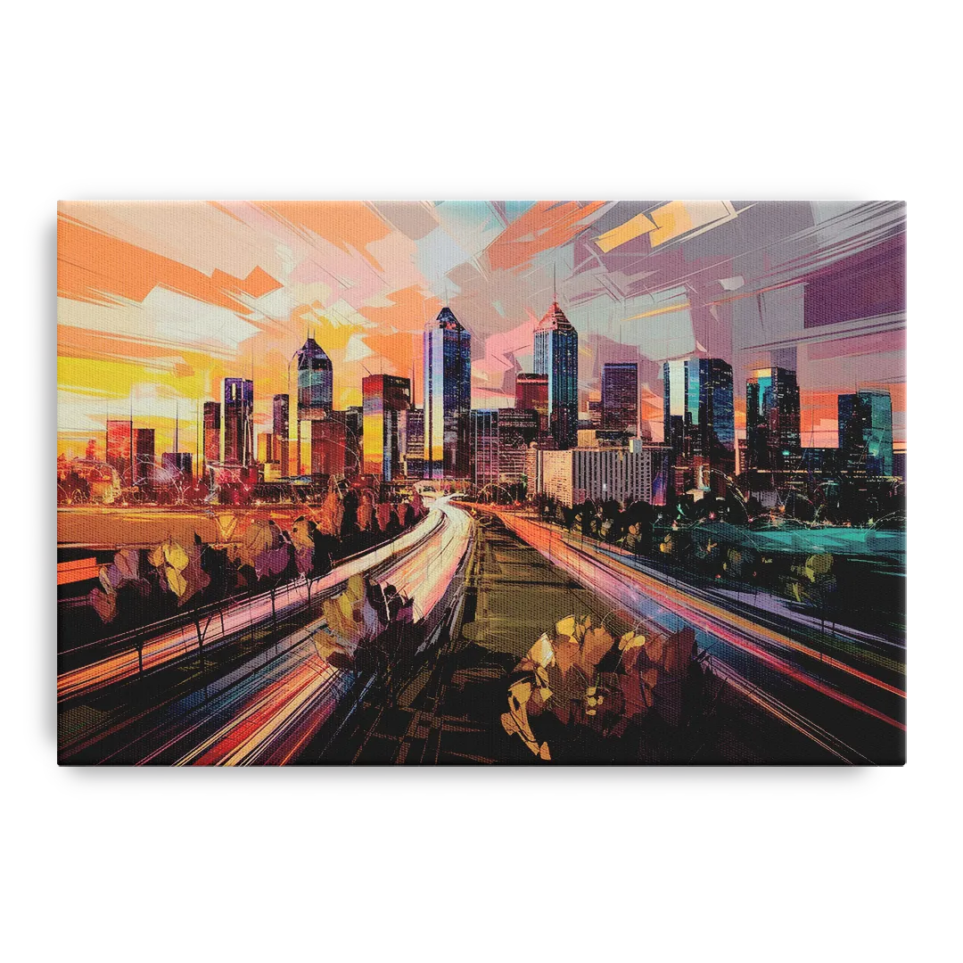 Atlanta Midtown Skyline Front - Canvas Wall Art