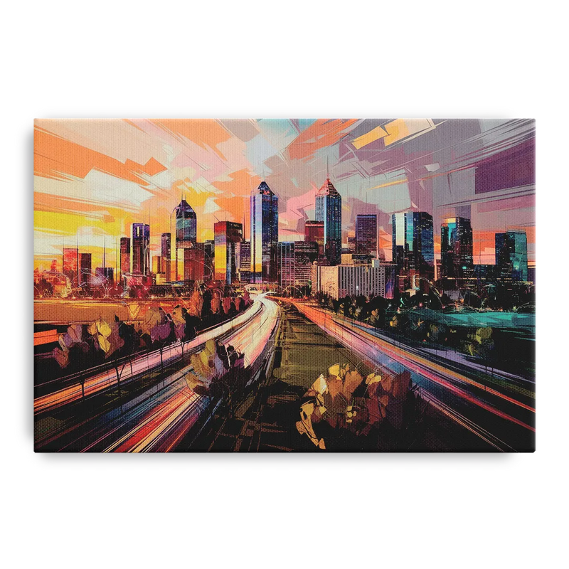 Atlanta Midtown Skyline Front - Canvas Wall Art