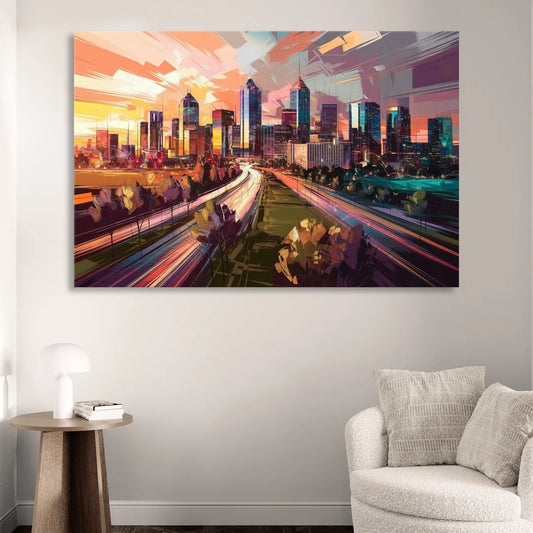 Atlanta Midtown Skyline Living Room - Canvas Wall Art
