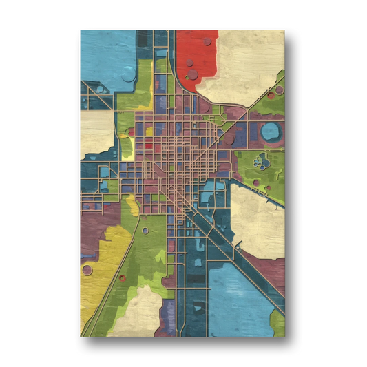 Atlanta Modern Map Design - Canvas Wall Art - Front
